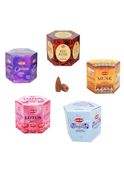 Skygo 5 Types of Mixed Incense Cones - Backflow Backflow Waterfall, 10 Pieces