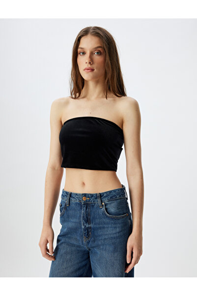 Koton Slim Fit Strapless Crop Top