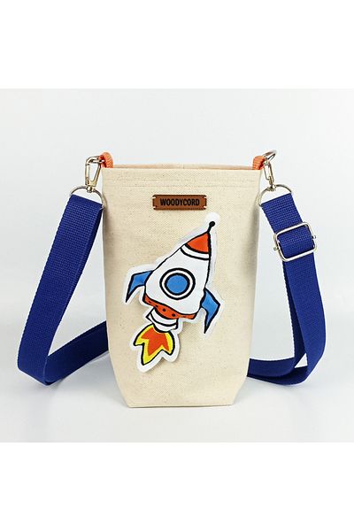 woodycord Handmade Rocket Badge Flask Case Water Bottle Carrier Bag Bottle Bag