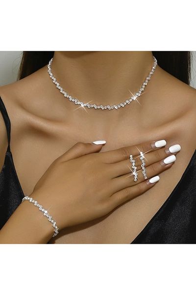 Mihra Triple Set - Necklace, Kupe and Bracelet