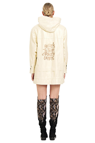 UTOPIAN Kapüşonlu Deri Mont