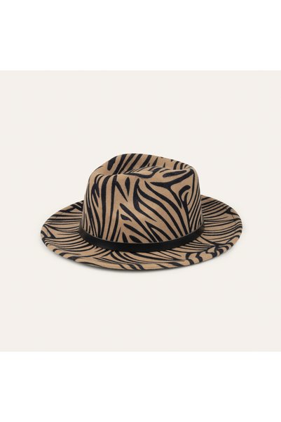 Mudo Zebra Patterned Feder Wool Hat