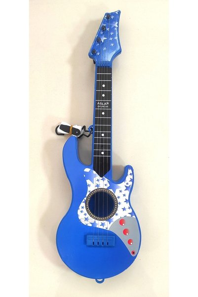HunaGoods Hngds Stringed Blue Electric Toy Guitar My Musical Companion Children's Guitar Tunable 50 Cm. Sdg