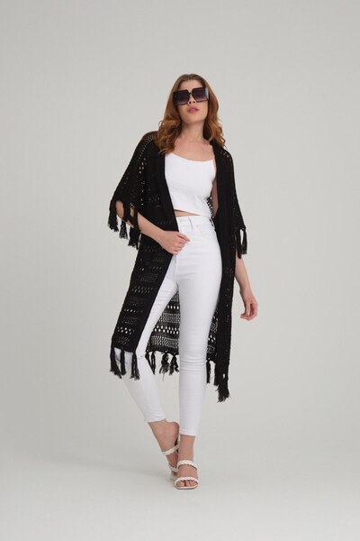 Store Püsküllü Ajurlu Kadın Hırka Standart Beden (S,M,L)