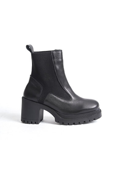 öz se shoes JANEL Чорні жіночі черевики з натуральної шкіри на гумовій підошві