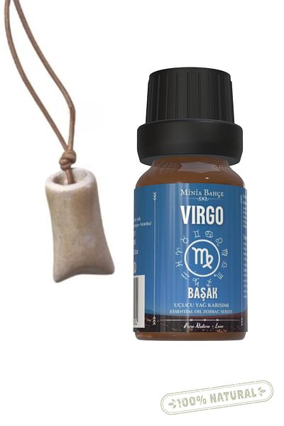 Minia Bahçe Bitki ve Sanat Atölyesi Virgo, Essential Oil Mix, 10ml & Necklace with Fragrance Tank