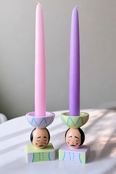 ARİENEL Dekoratif Mumluk Şamdan | 2'li Set | Kurşun Asker | El Yapımı | Çok R...