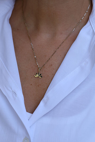 Yenigün Kuyumculuk 14 Ayar Altın Lotus Kolye Ucu