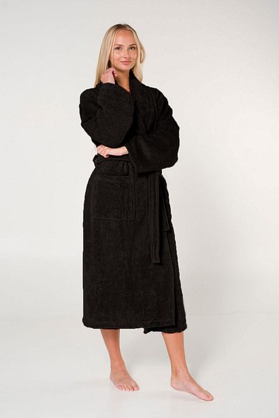 EFFE Halat de baie ondulat, halat de baie cu guler șal, halat de baie unisex 100% bumbac pentru femei/bărbați