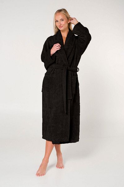 EFFE Halat de baie ondulat, halat de baie cu guler șal, halat de baie unisex 100% bumbac pentru femei/bărbați