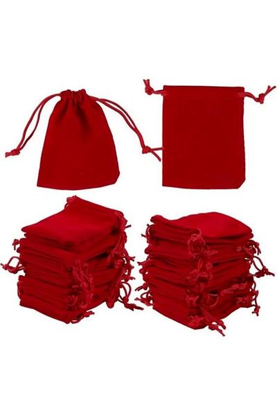 Emtory 5 Pieces Red Decorative Small Pouch - Gift Pouch - Christmas Ornament 10X15