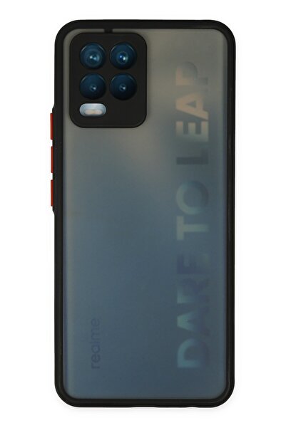 cepmoda REALME "8" Kılıf Kamera Bölümü Korumalı Sert Mat Silikon Kapak - SİYAH