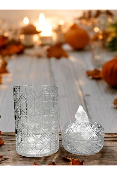 Paşabahçe Custom Production Handwork Cut Decor Practice Napkin / Napkin Bucket