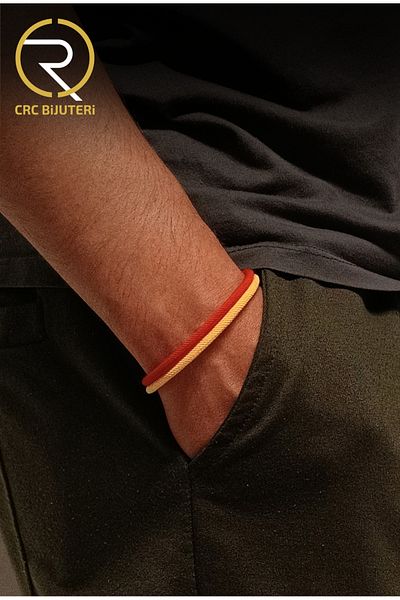 Crc Bijuteri Yellow-Red Fan Bracelet