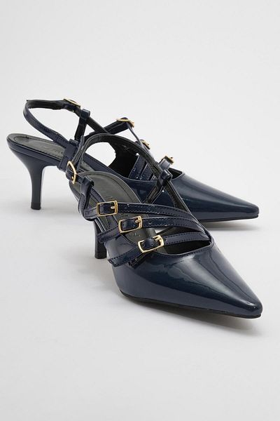 Ccway Laci Patent Leather - Women's 4 Buckle Heeled Shoes