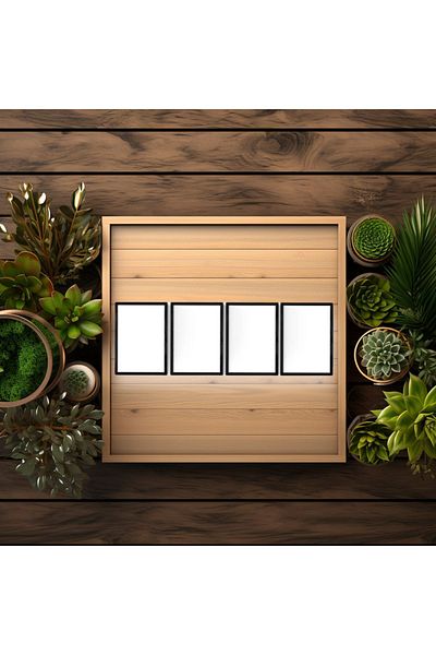 skydem A4 - 21x30cm Picture Frame Set - 4 Pieces - Black