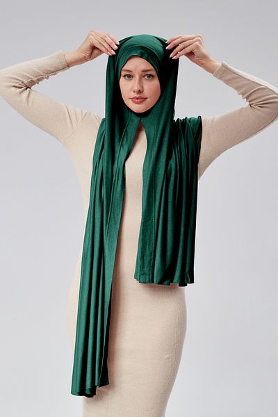 Sonbaharmoda Γυναικείο χτενισμένο βαμβακερό σάλι χιτζάμπ έτοιμο Πρακτικό κουμπωτό μπορεί να φορεθεί εύκολα Μακρύ βαμβακερό σάλι τεσσάρων εποχών
