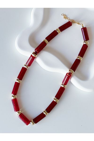 CHARMLUCKY Acrylic Gold Ball Necklace