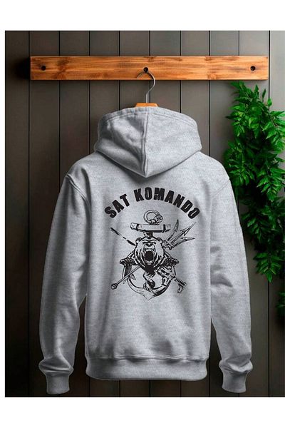 Massgai Φούτερ με κουκούλα Unisex Oversize - Φούτερ με στάμπα Sat Commando