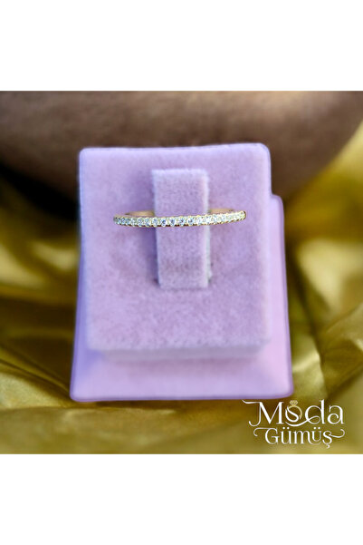 Moda Gümüş 925 Ayar Gümüş Yarım Tur Kadın Yüzük & Alyans (Model4)