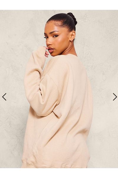 Boi Unisex Smoosh Sing Minimal Text Printed 3 Thread Sweatshirt - Μαύρο Γκρι Λευκό Μπεζ Oversize Φούτερ