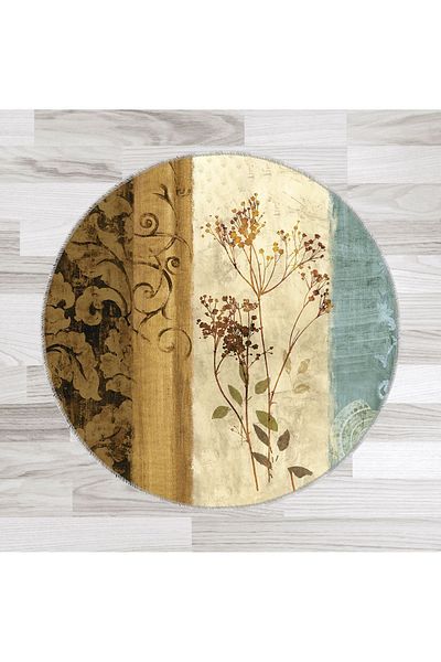 BigArts Home Decorative Modern Vintage Retro Design Non-Slip Base 100 cm Round Brown Bath Mat