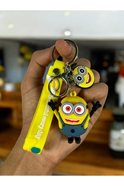 BRİLLANO 3D Lüks Büyük Boy Minyonlar Silikon Anahtarlık Ve Çanta Aksesuarı