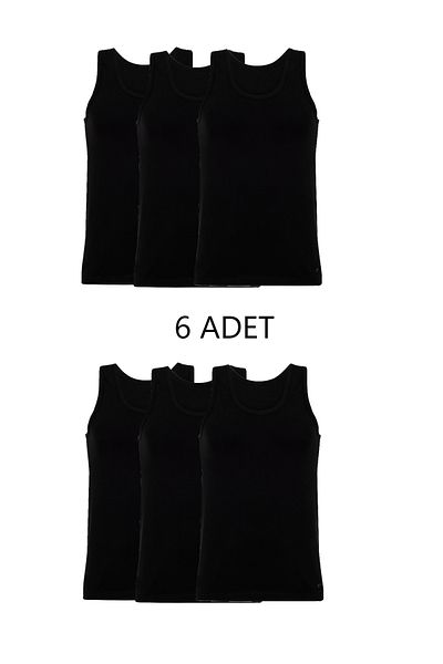 SİERNA 6-Piece Mixed Color Men's Singlet Set Black Srn-000927
