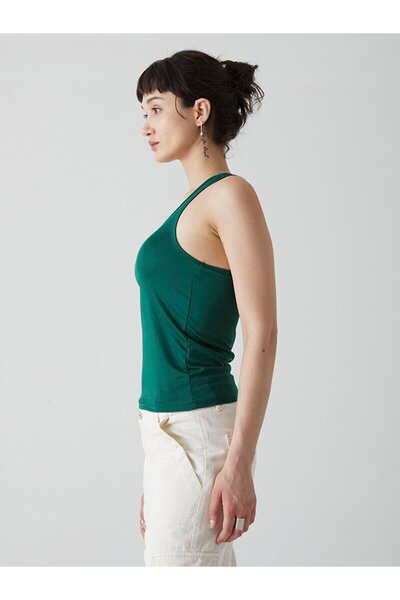 Ltb Green Tank Top with Back Detail
