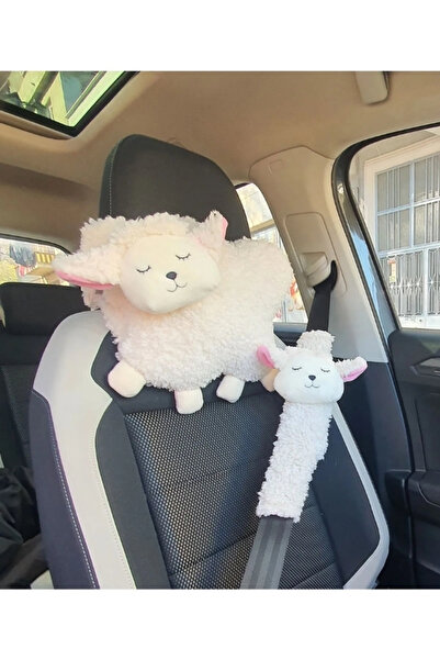 tosbai Araba Boyun Yastığı ve Emniyet Kemeri Kılıfı Seti - Konforlu ve Güvenli Seyahat Aksesuarı