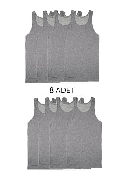 SİERNA 8-Piece Mixed Color Men's Undershirt Set Gray Srn-000876