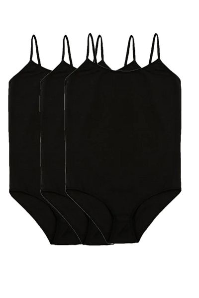 SİERNA 3 Pieces of Rope Strap Women's Snapback Bodysuit Black Srn-000810