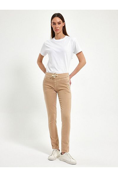 Ltb Brown Elastic Waist Trousers