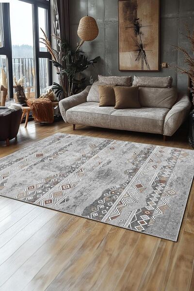 BigArts Home Dekoratif Modern Vintage Retro Tasarım Kaydırmaz Taban Renkli Sa...