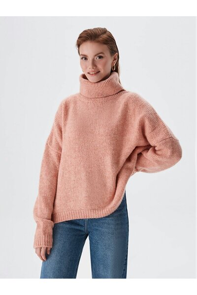 Ltb Balıkçı Yaka Pembe Kazak