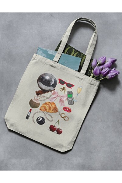 redame Y2K Cloth Tote Bag - Collage Collage Design