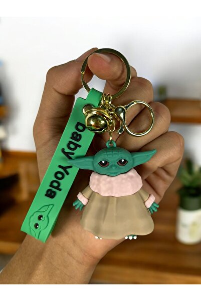 Genel Markalar 3D Lüks Büyük Boy Baby Yoda Karakterleri Silikon Anahtarlık Ve...