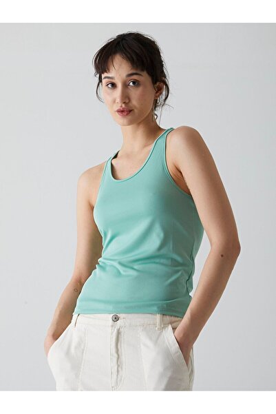 Ltb Green Tank Top with Back Detail