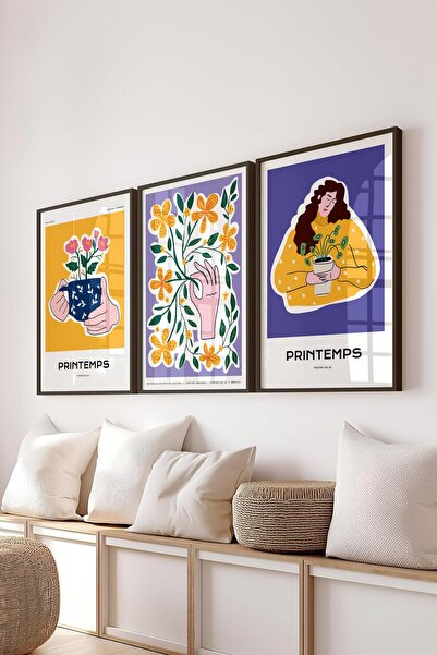 Postifull Set de picturi cu rame, 3 bucăți cadru negru și set de postere cu t...