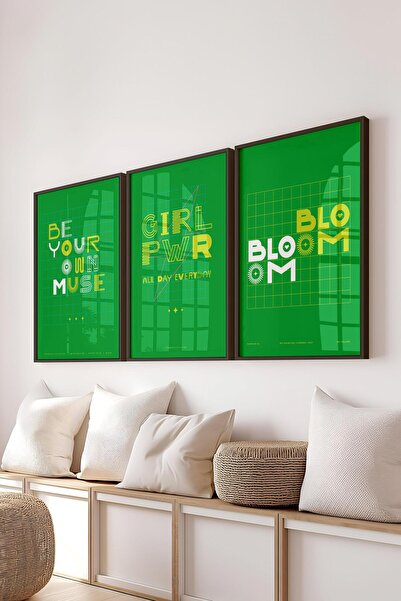 Postifull Set de pictură cu cadru, 3 bucăți cadru negru și set de postere tem...