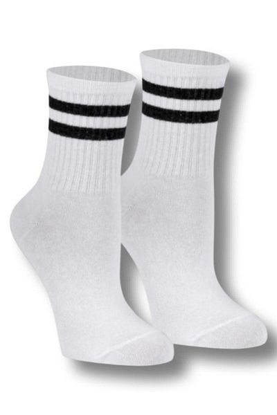 PİERLES 6 ζευγάρια λευκές ριγέ κάλτσες Unisex