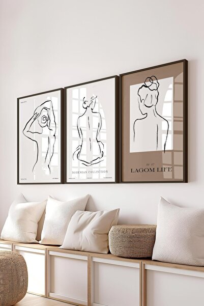 Postifull Set de pictură înrămată, 3 bucăți cadru negru și set de postere cu ...