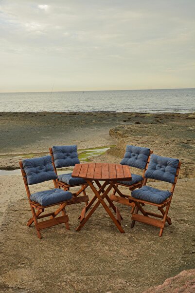 By Utkan Keskin 4+1 Sekizgen Bahçe Balkon Mutfak Tipi Minderli(LACİVERT) Katl...