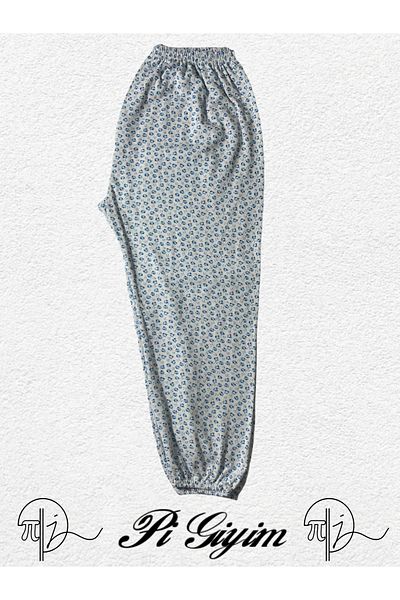 Modaley Giyim Pijama de damă din bumbac pieptănat cu model cu talie înaltă elastică cu elastic la gleznă -ml01