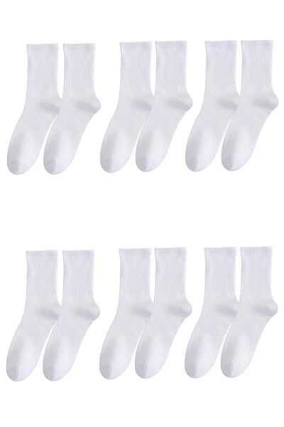 PİERLES Λευκές ριγέ Lycra Unisex Tennis College Κάλτσες - p01