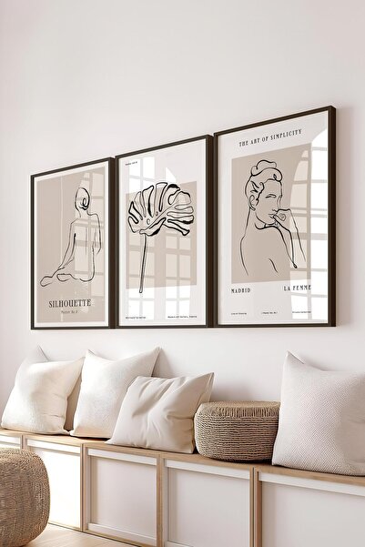 Postifull Set de pictură înrămată, 3 bucăți cadru negru și set de postere cu ...