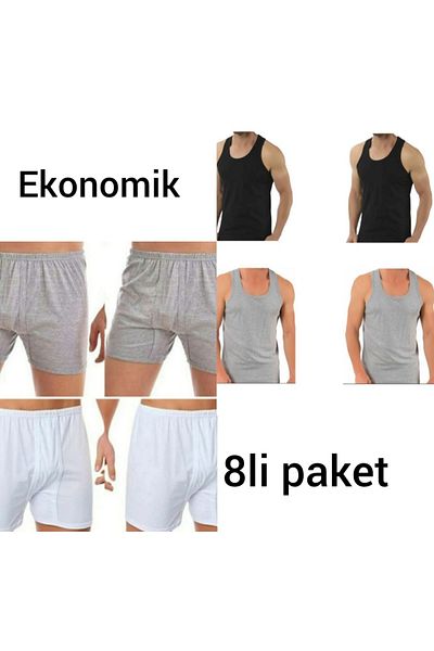 Modaley Giyim 8 Pieces Men's Athlete and Cuffed Shorts Set