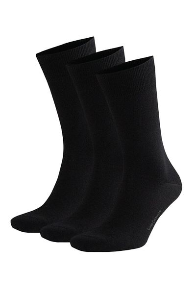 SİERNA Cotton Classic Plain Black Socks 3-Piece -Sr0001
