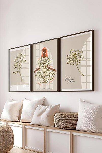 Postifull Set de pictură cu cadru, 3 bucăți cadru negru și set de postere cu ...