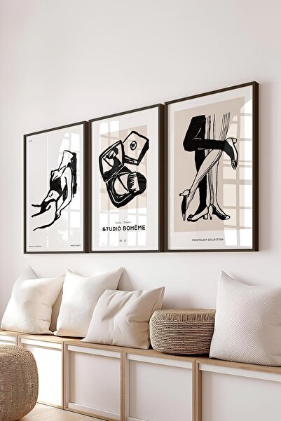 Postifull Set de pictură cu cadru, 3 bucăți cadru negru și set de postere cu ...